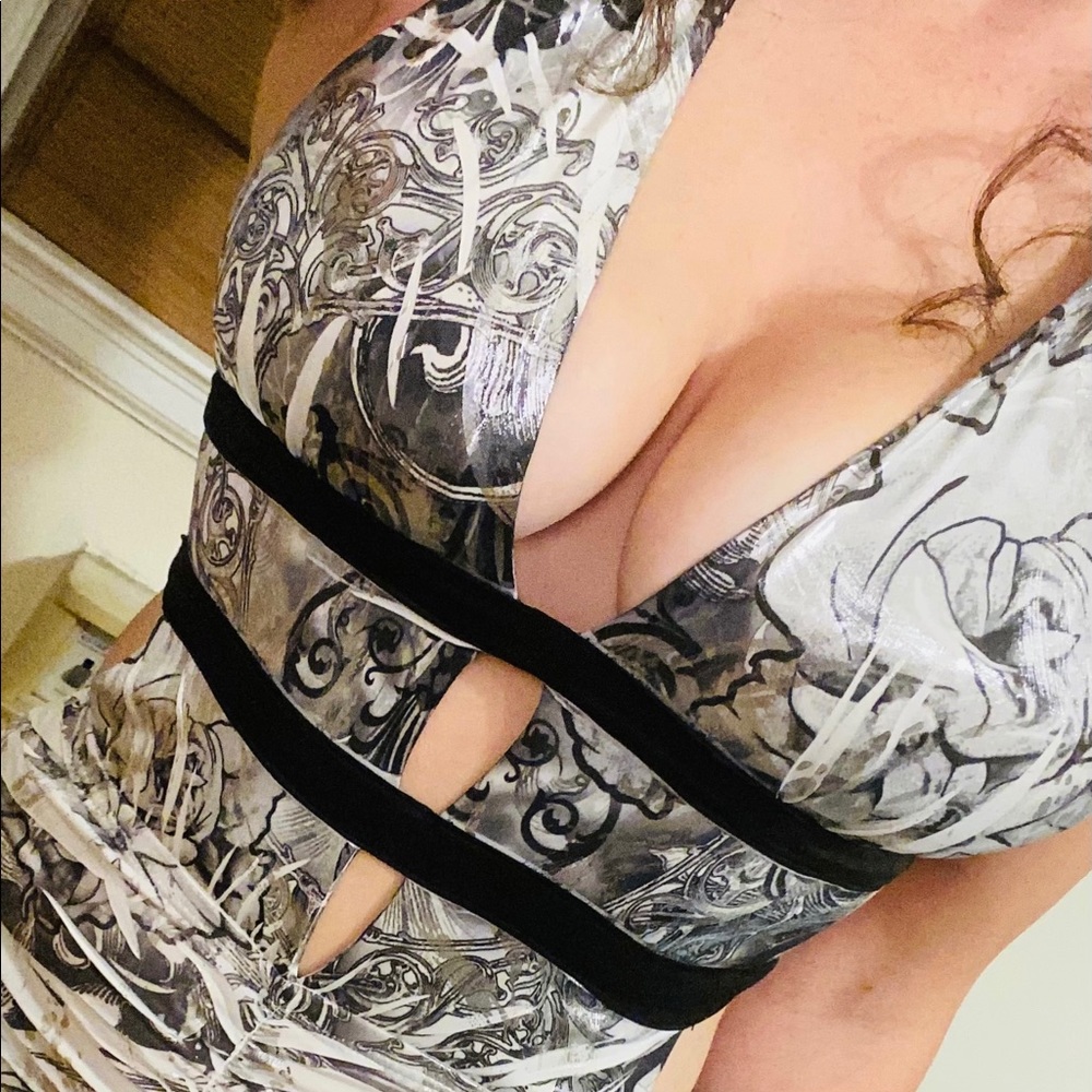 Sexy silver & black dress